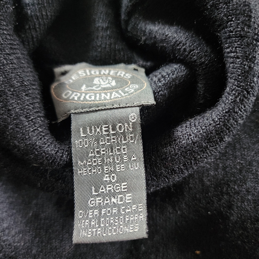 Designers Originals Luxelon Black Turtleneck Sweater